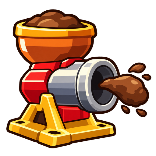 A mud cannon (the in-game Mud Cannon icon)