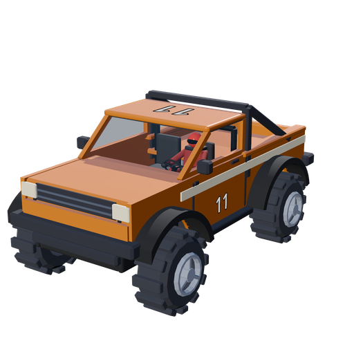 Mo Mentum's orange #11 truck, rendered in the game