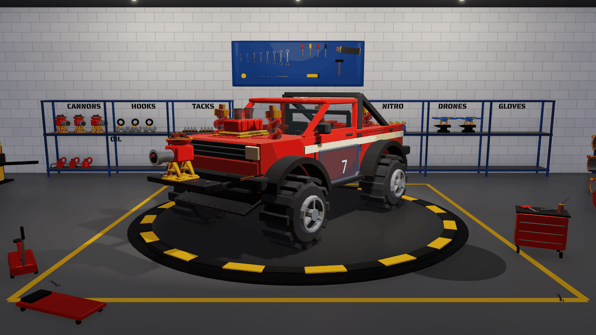 Updated trophy truck on the speed shop turntable